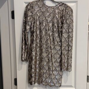 Zara Silver Sequin Mini Dress